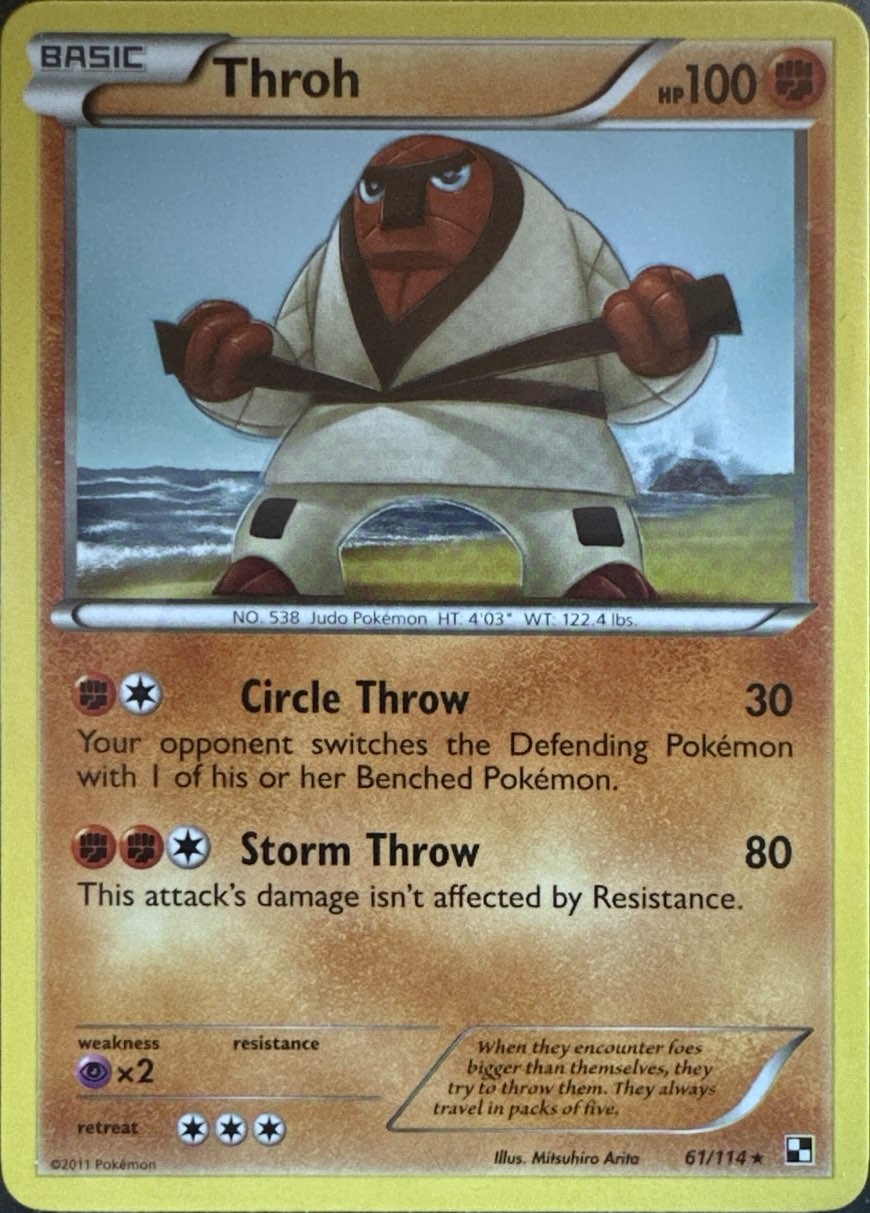 Throh 61/114 Rare Black & White Pokemon Lightly Played
