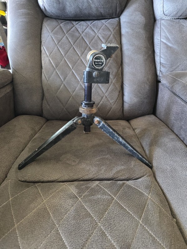 Tasco No. 17EB telescope tripod. vintage piece of equipment attach a telescope.