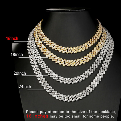 Junvirtuous Cuban Link Chain Mens Iced Out Miami Cuban Necklace