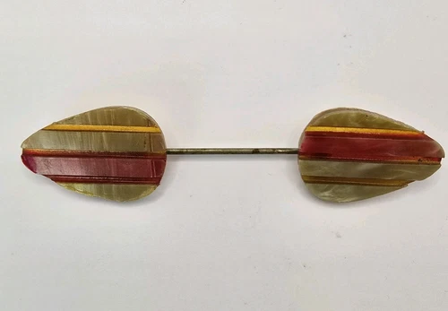 Estate Retro Celluloid Brooch Pin Early Plastic c. 30s Vintage Costume Jewelry