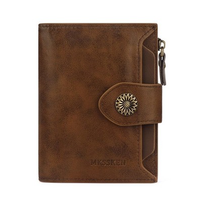 Leather Wallet Women, Rfid Blocking Womens Wallet,Bifold Compact Carteras Par...