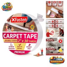 2 x 30 Yards Anti-Slip Double Sided Carpet Tape - Residue-Free Easy Removal