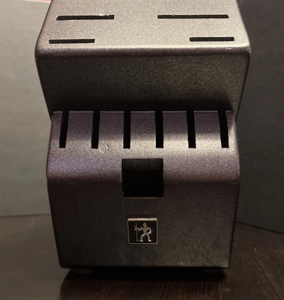 J. Bloque de almacenamiento de cuchillos de madera dura de 15 ranuras A. HENCKELS, acabado NEGRO Foto 2 de 4