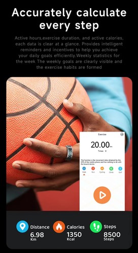 Smart Health Ring SR08 - H20 Proof, Men Women Blood O2, Heart Rate, Time, Steps - Picture 50 of 55