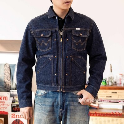 Red Tornado Fall Winter 60s 24MJZ Men Denim Jacket Short Zipped Slim Coat Washed