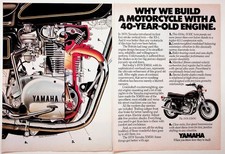1978 Yamaha XS650 Motorcycle Engine Vintage Print Ad Art
