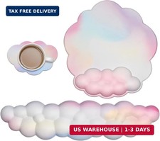 JIKIOU Cloud Mouse Pad Wrist Support, Upgrade Enlarge Leather Mouse Pads Keyboar