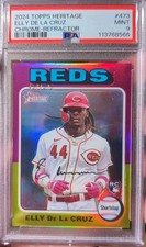 PSA 9 2024 Topps Heritage CHROME REFRACTOR SP /575 Elly De La Cruz Rookie RC