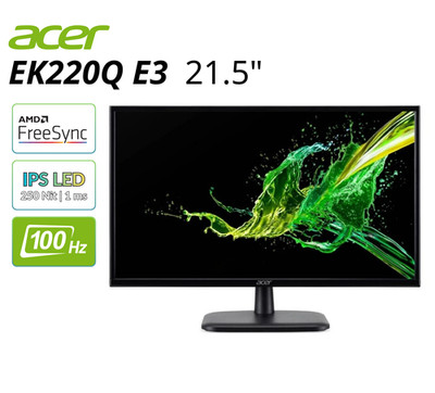Acer EK220Q E3 21.5'' Widescreen LED Monitor 1920x1080 100Hz 250Nit Refurbished