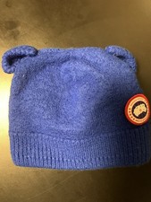 Canada Goose Unisex Bear Ears Beanie Knitted Hat For Baby One Size Blue