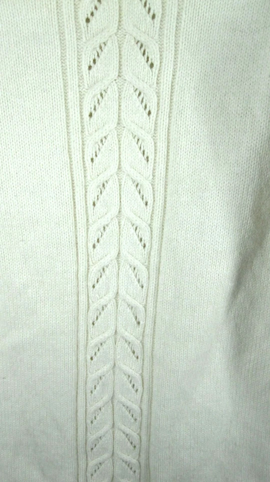 Suéter feminino M marfim gola capuz mistura angorá punhos com nervuras/bainha macia menina neutra - Imagem 4 de 4