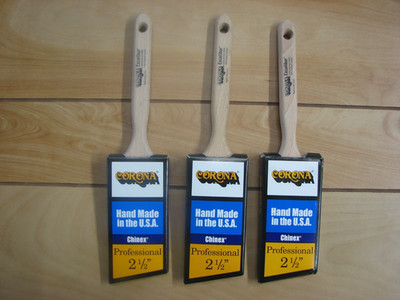 3 EA- CORONA 2 1/2'' EXCALIBUR PRO ANGLE SASH PAINT BRUSH, CHINEX, MADE IN USA