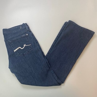 7 For All Mankind Bootcut Jeans Women's 28 Blue Low Rise Western Y2K Bling