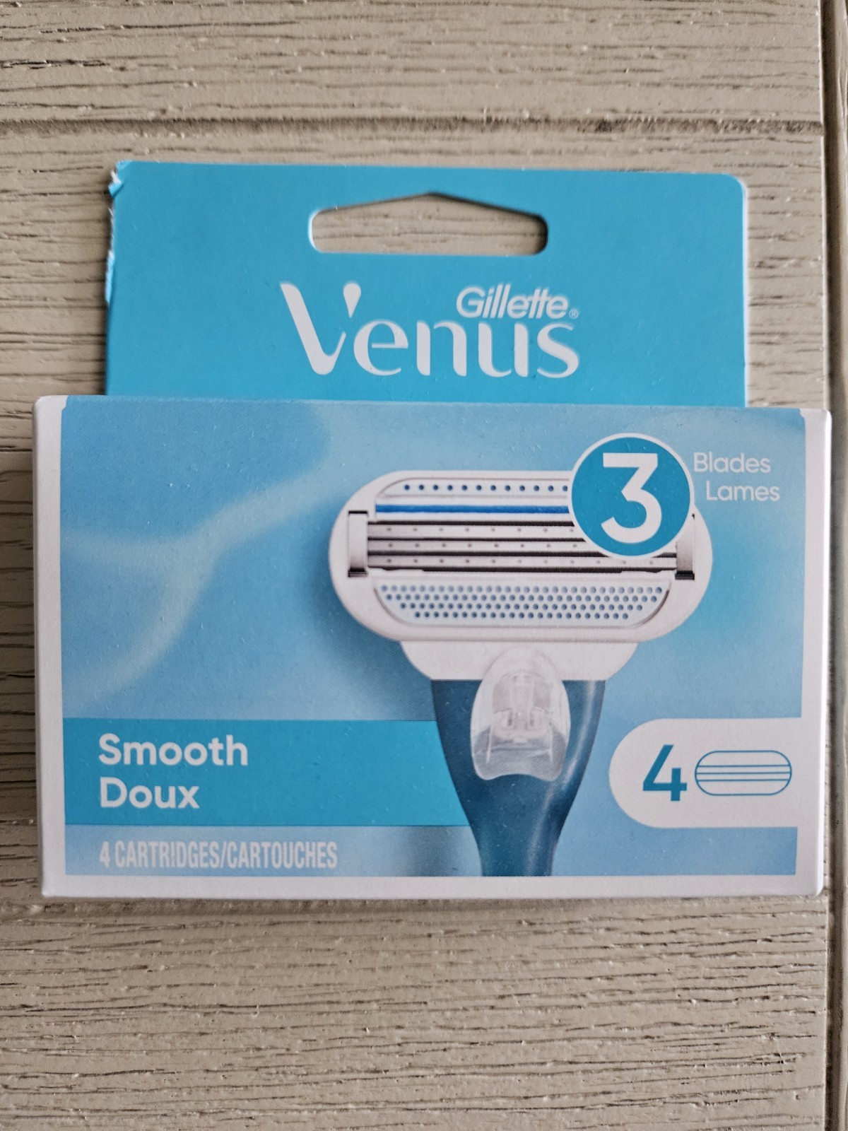 Gillette Venus Women's Smooth Doux 3 Blades 4 Refill Cartridges