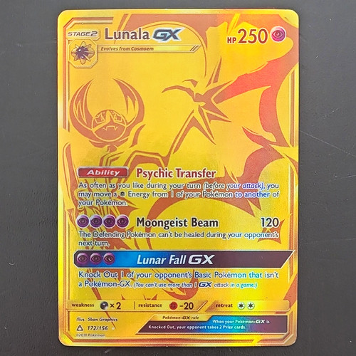 Lunala GX 172/156 Secret Rare Full Art Holo Ultra Prism Pokemon TCG 2018 EN