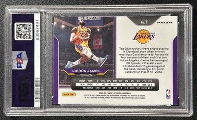 その他 Lebron James Kobe tribute Dunk PSA 9 LEBRON JAMES PSA 9 2020 PANINI PRIZM #1 KOBE TRIBUTE DUNK BLUE ICE