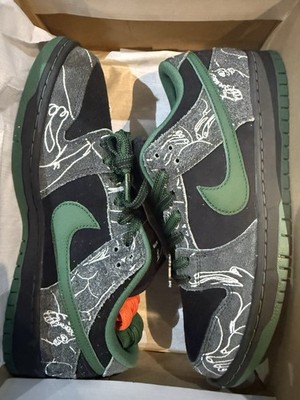 Nike Men s Low Top Black/Green Graphic Athletic Sneaker SB Dunk Lace Up