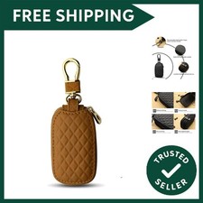 Car Key Case, Top Layer Cowhide Leather Car Key Cover, Parallelogram Texture ...