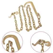 5/16'x8' GRADE 70 Wrecker Tow Chain 15" J Hook Hook Rollback Carrier Axle Chain