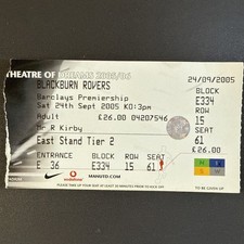 Manchester United v Blackburn Rovers(Barclays Premiership 2005/06)24/9/05 Ticket