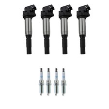 NGK 4 Ignition Coil 4 Iridium Spark Plugs Kit For Cooper R55 R56 R57 R60 R61 1.6
