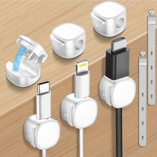 6 Pack, Magnetic Cable Clips  Silicon Cable Ties, Cable Management
