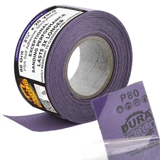 Dura-Gold Premium 80 Grit PSA Purple Film Ceramic Longboard Sandpaper, 2-3/4" Wi