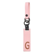 Initial Letter Keychain, PU Leather Alphabet Keychain Pink Letter-G