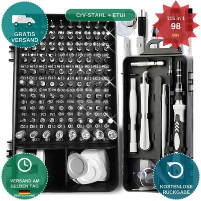 Präzisions Schraubendreher Set 115in1 98 Bits CrV Handy Reparatur Werkzeug Etui