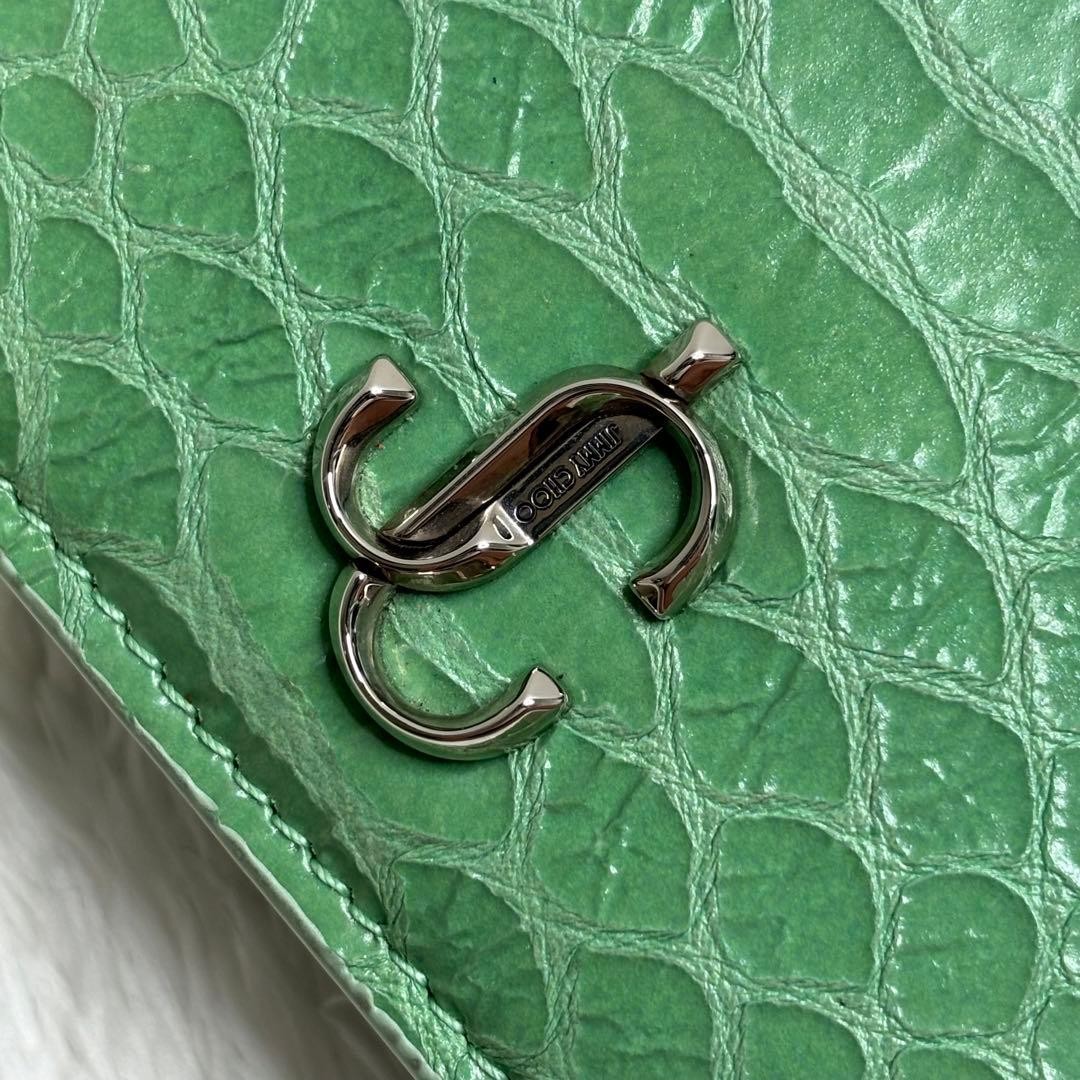 JIMMY CHOO Leather Python Embossed Bifold Wallet - image 10