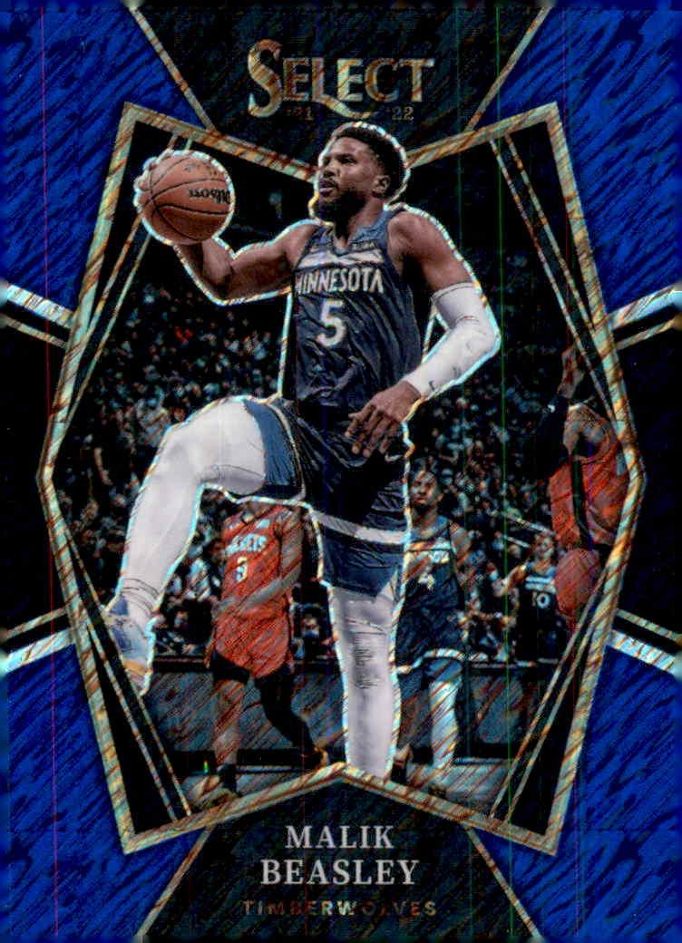 Malik Beasley 2021-22 Panini Select Blue Shimmer Prizms