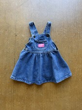 VTG 80s 90s Oshkosh Dress Overall B  Gosh Denim Western Jean Skirt Toddler 24M