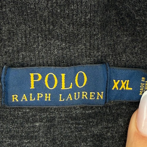 Polo Ralph Lauren Men's Charcoal Heather Quarter Zip Pullover Sweater XXL - Afbeelding 8 van 15