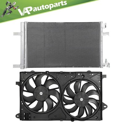 Condenser & Radiator Condenser Cooling Fan Kit For 2014-19 Chevrolet Impala 3.6L