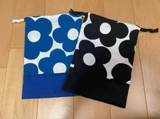 Drawstring Handmade School Lunch Bag Floral Pattern