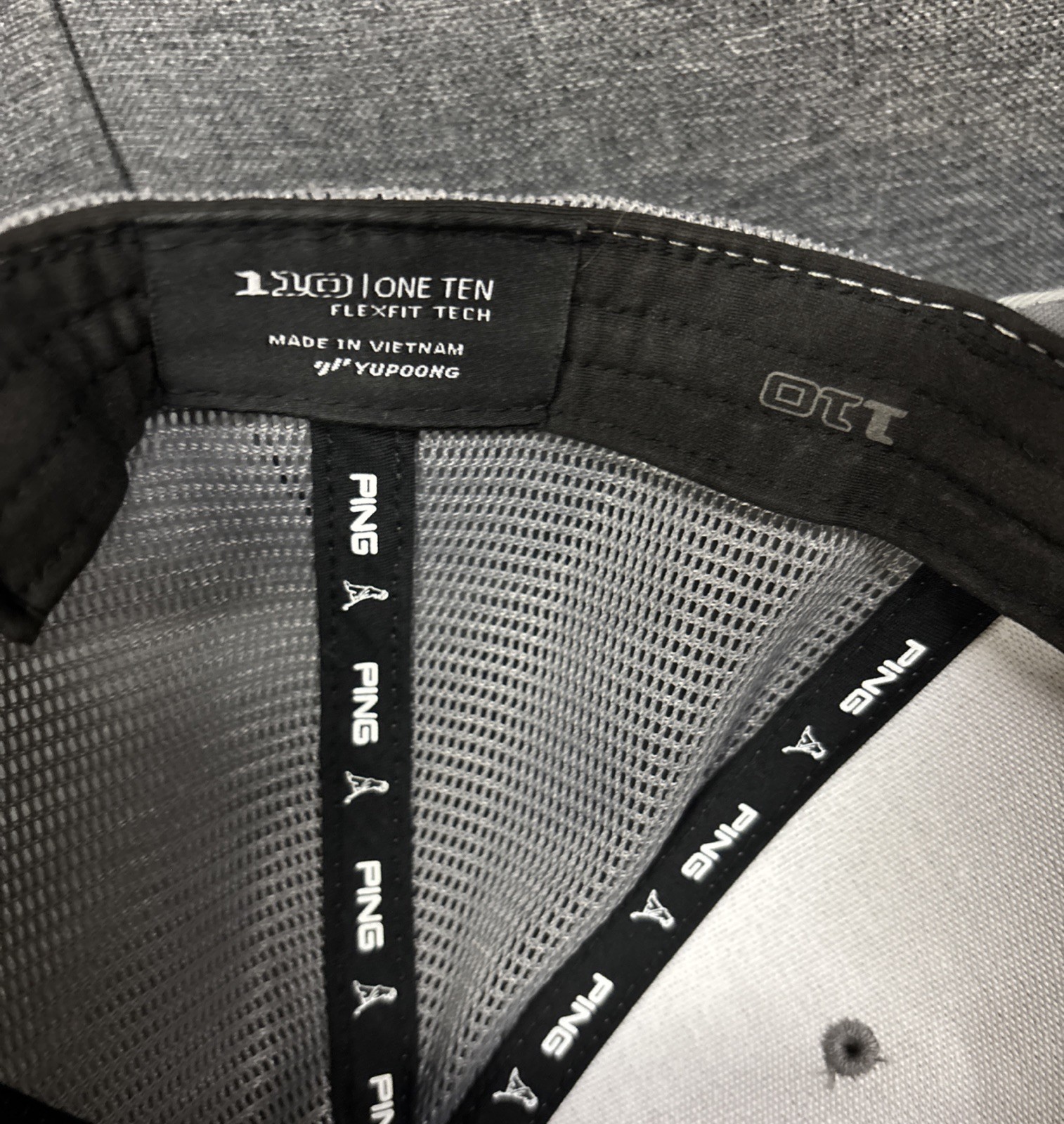 Ping One Putt Gray Mesh Back Adjustable Snapback … - image 8