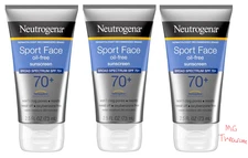 3 Pack Neutrogena Sport Face Oil-Free Sunscreen SPF 70+ 2.5oz Exp. 07/2026+