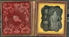 Daguerreotype Man and Woman with fancy dress - 1850s - Case was repaired — photo 1