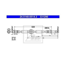 2x ATE Bremsschläuche vorne für VW Multivan Transporter