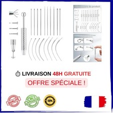 Kit d'aide à l'insertion piercing 19 pièces aiguilles 14G 16G 18G 20G