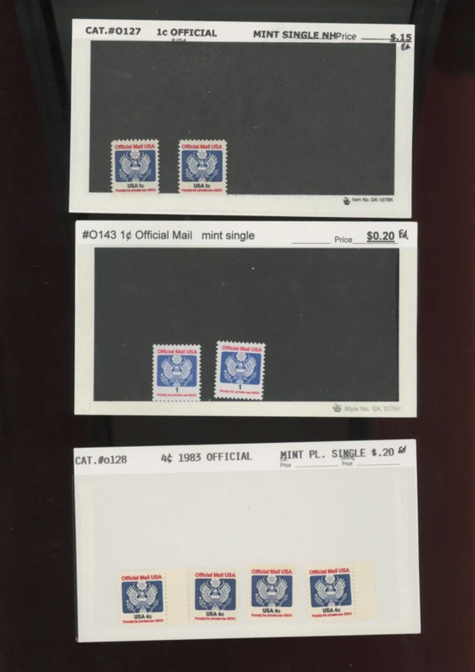 US Stamps Official 187 Coils Strips Collection mnh see dealer card titles (goo12 - Image 3 of 4