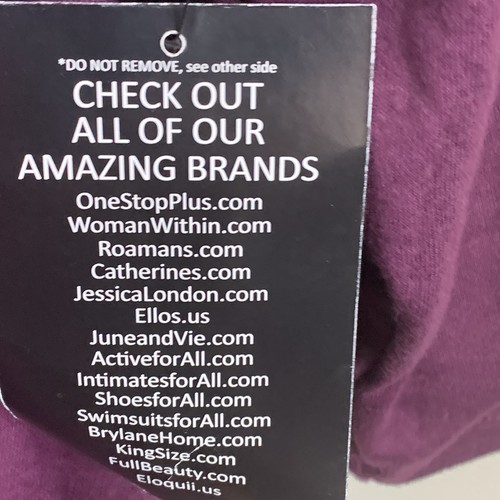 Romans Tunic Top Women's Plus Size 3x 30/32 Maroon Aubergine Purple Knit Top - Picture 5 of 15