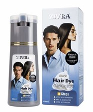 Natural Black & Dark Brown 400ml Instant Hair Color Shampoo ZIVRA Hair Dye