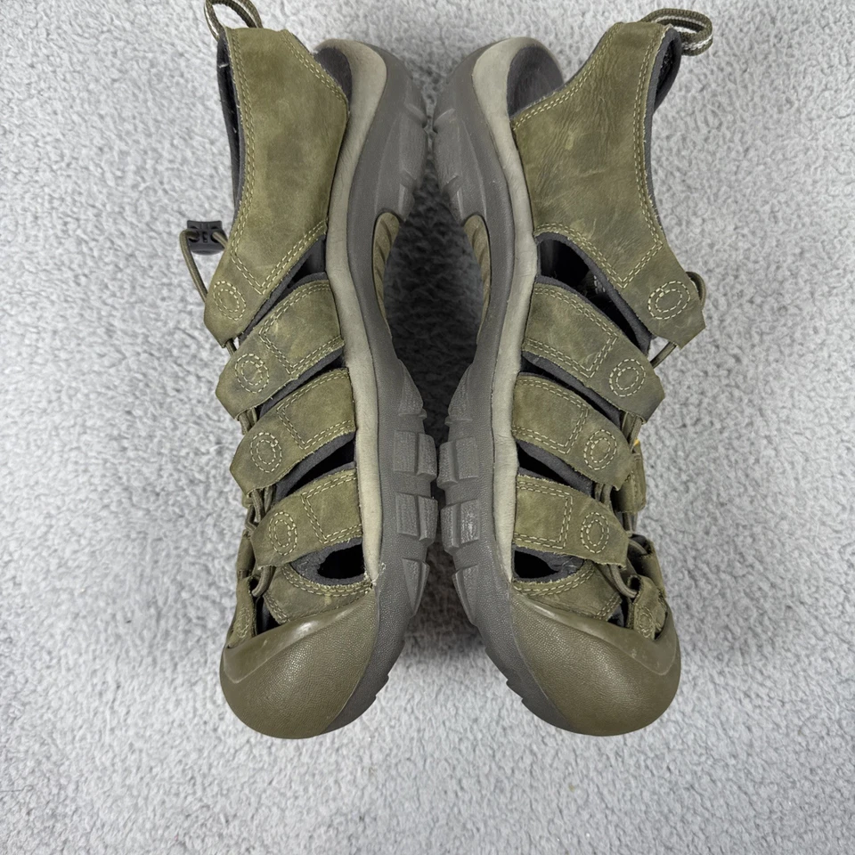 Водонепроницаемые туристические сандалии KEEN Newport рыбацкие зеленые замшевые мужские размер 11 военные - Изображение 4 из 4