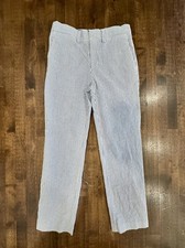 Crewcuts Thompson Boys 7 Seersucker Pants Cotton Blue White Stripe Chino Dress