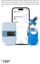 Babytone Baby Sleep Monitor with Base Station, Wearable Smart Sock Foot Monitor