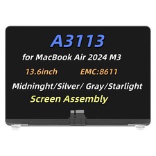13.6" Replacement for Apple Macbook Air M3 2024 A3113 LCD Screen Assembly