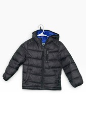Kid&rsquo;s Urban Republic Packable Black & Blue Hooded Puffer Jacket  - Size 7 (L)