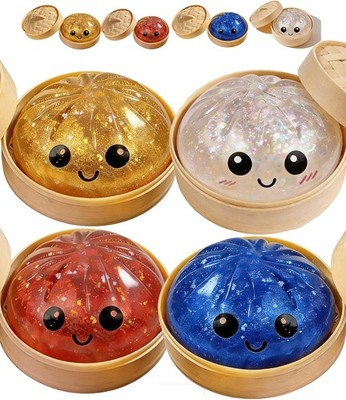 Giant Glitter Dumpling Squishy, Jumbo Bao Bun Stress Relief Toy for Adults