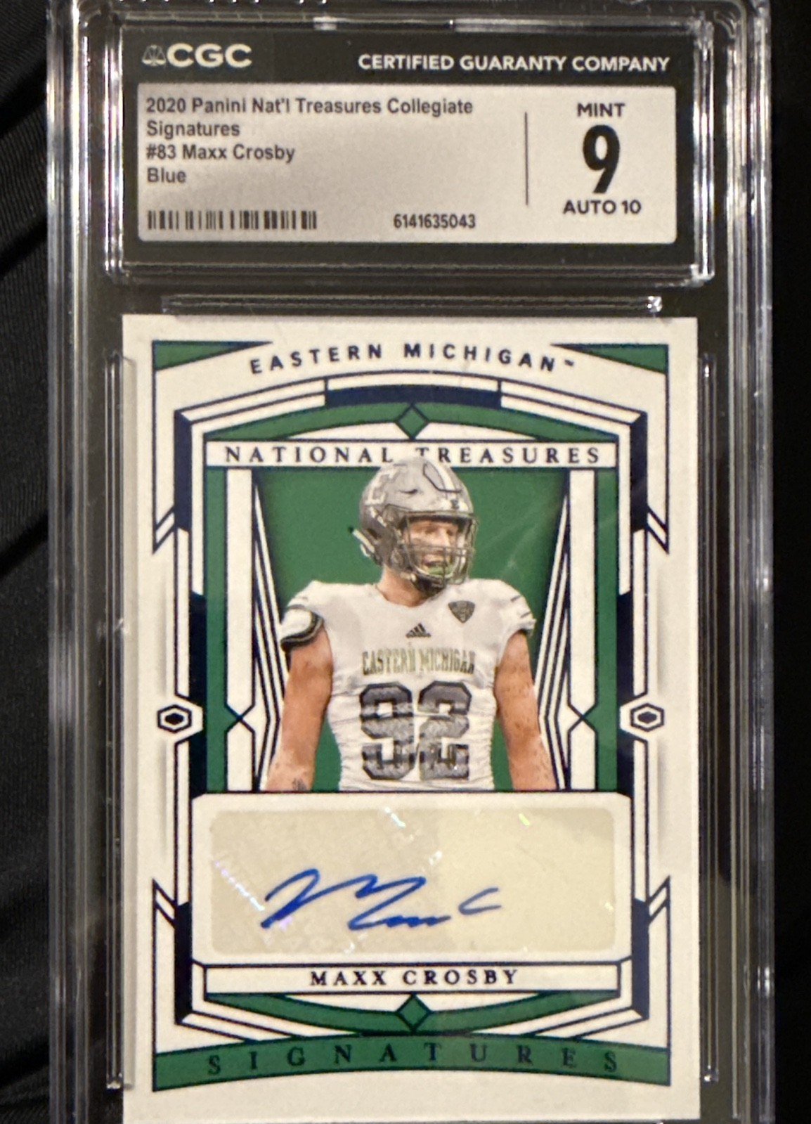 2020 Panini National Treasures Collegiate - Signatures Maxx Crosby #83 /20 Blue